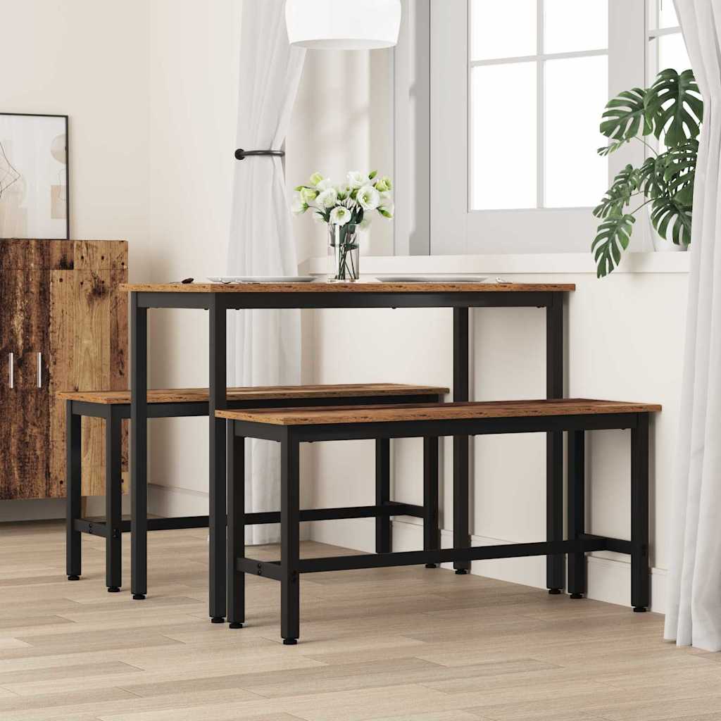Klupa za blagovanje 2 pcs Staro drvo 100 x 32,5 x 48,5 cm