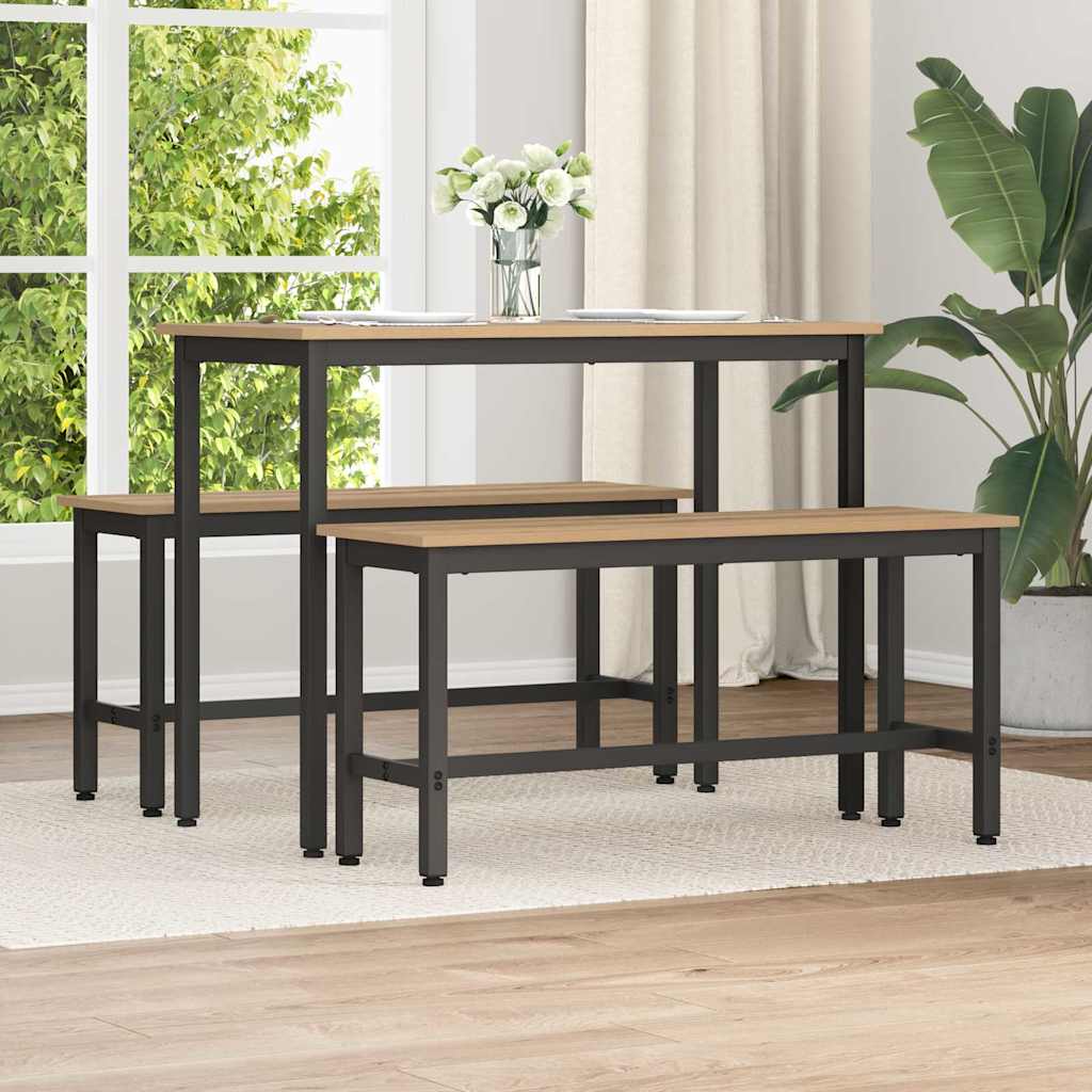 Klupa za blagovanje 2 pcs Umjetnički hrast 100 x 32,5 x 48,5 cm