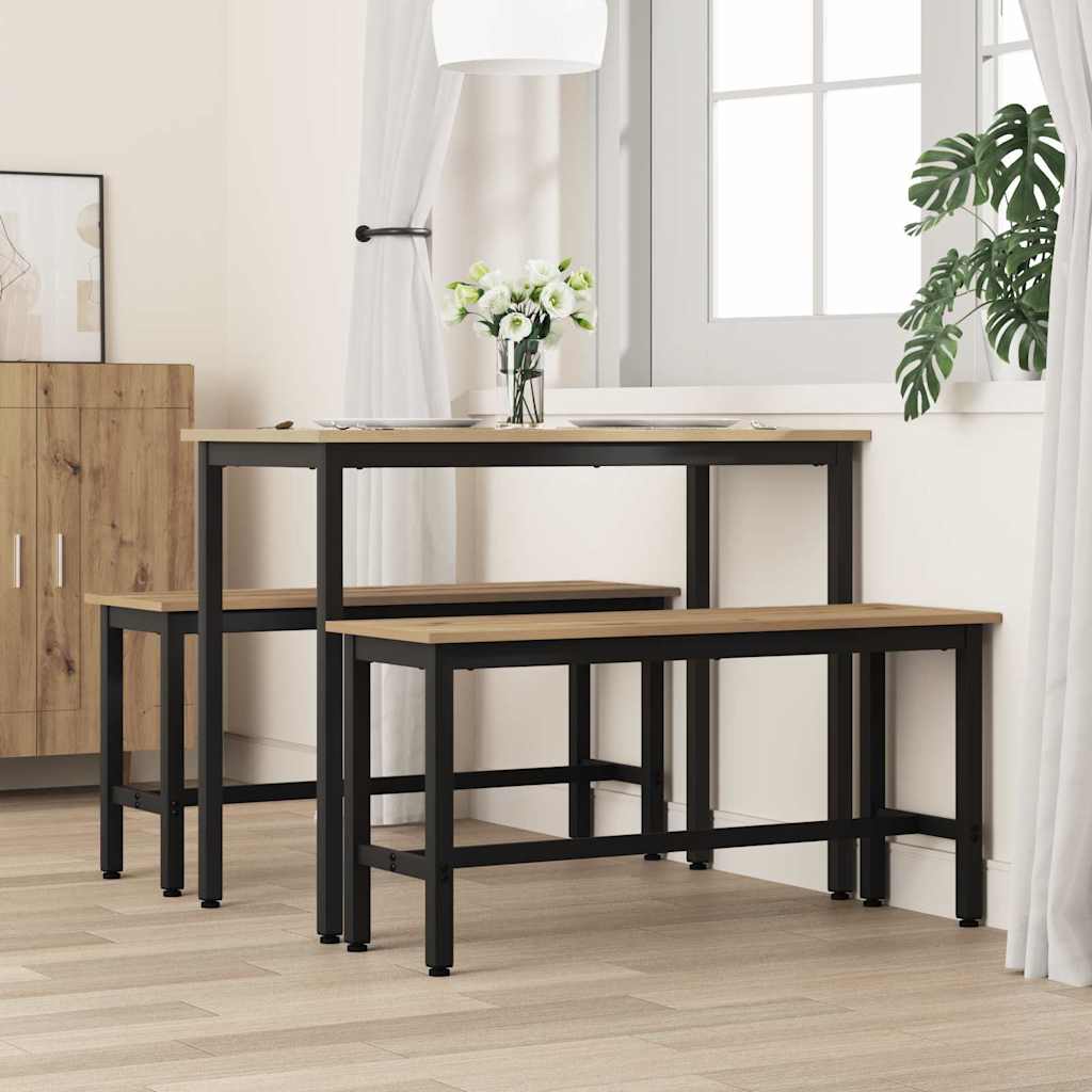Klupa za blagovanje 2 pcs Umjetnički hrast 100 x 32,5 x 48,5 cm