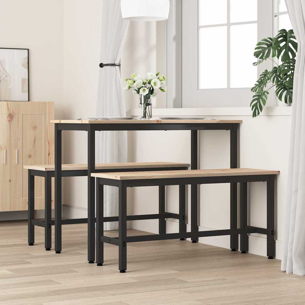Klupice za blagovanje 2 pcs Prirodna 100 x 32,5 x 49 cm