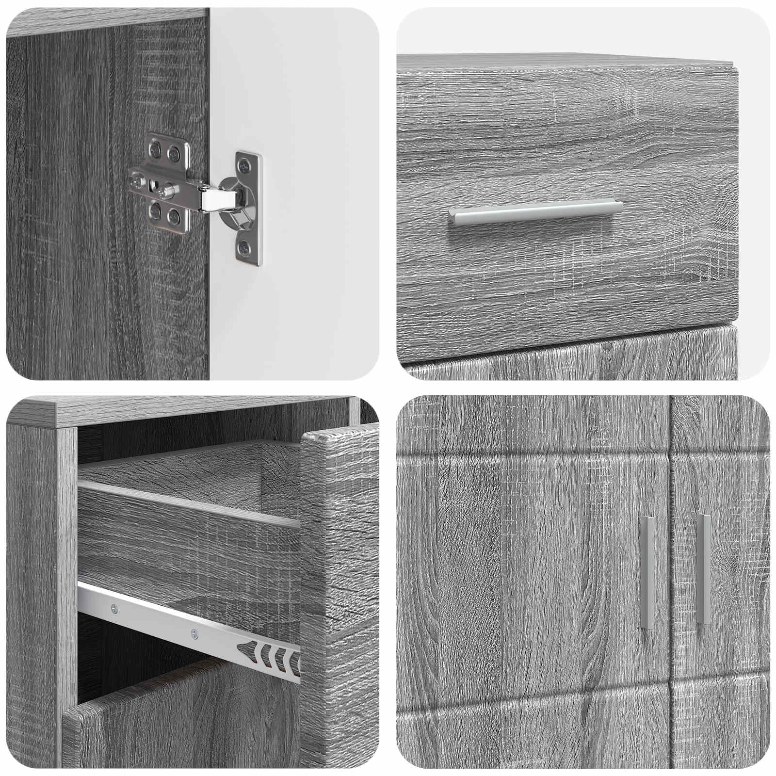 Drveni ormar Siva Sonoma 88,5 x 30,5 x 73 cm Konstruirano drvo