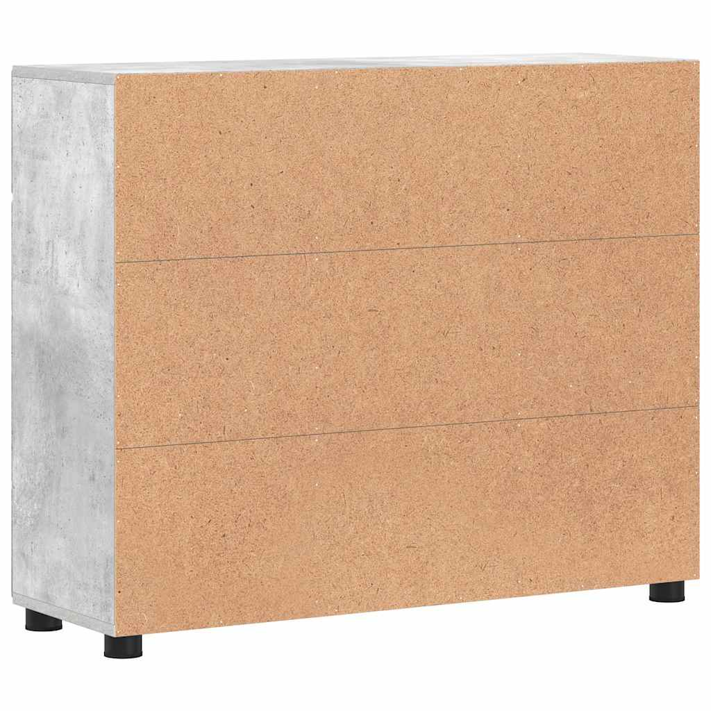 Kreveta s policom FLORIN Betonski sivi 88,5 x 30,5 x 73 cm
