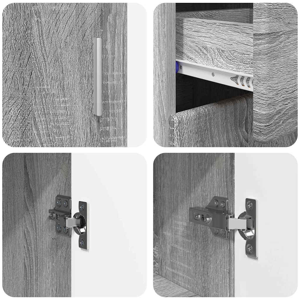 Kreveta s policom FLORIN Siva Sonoma 88,5 x 30,5 x 73 cm