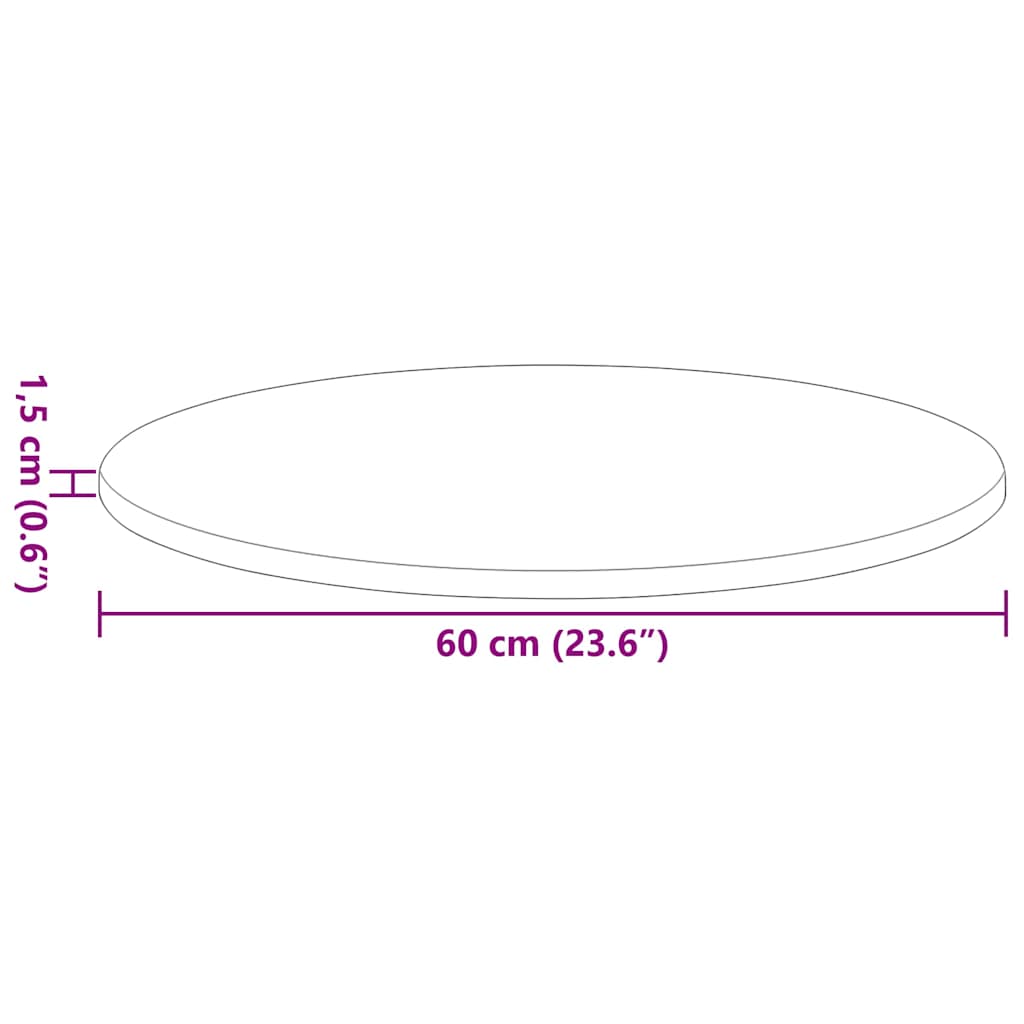 Gornji dio stola hrast artisan Ø 60 x 1,5 cm Konstruirano drvo