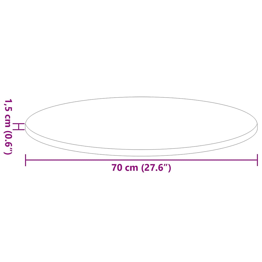 Gornji dio stola Bijelo Ø 70 x 1,5 cm Konstruirano drvo
