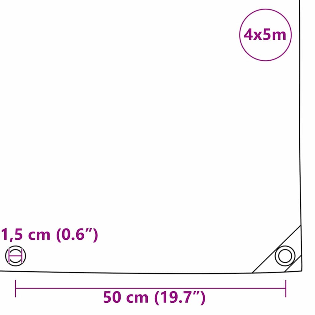 Cerada 650g / m² Smeđa 4 x 5 m Platno s PVC premazom