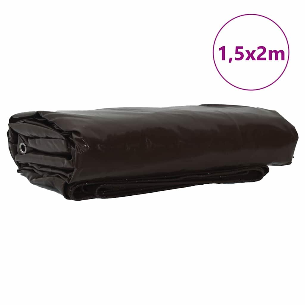 Cerada 650g / m² Smeđa 1,5 x 2 m Platno s PVC premazom