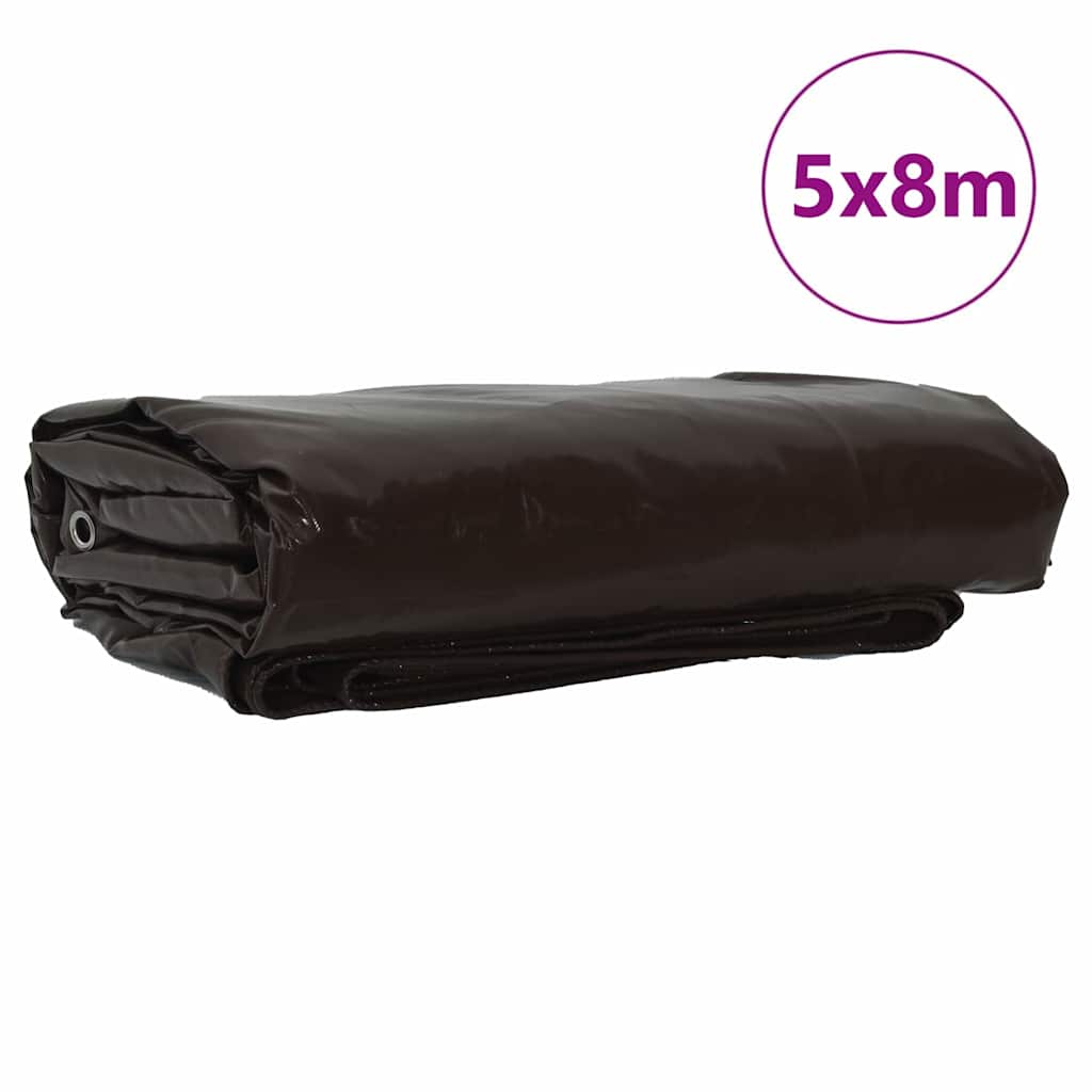 Cerada 650g / m² Smeđa 5 x 8 m Platno s PVC premazom