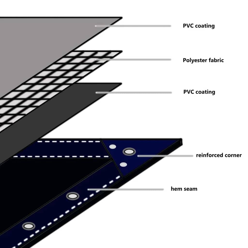 Cerada 650g / m² Bež 3 x 6 m Platno s PVC premazom