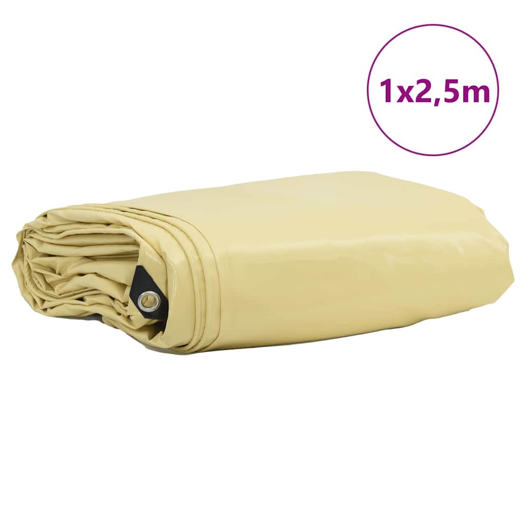 Cerada 650g / m² Bež 1 x 2,5 m Platno s PVC premazom