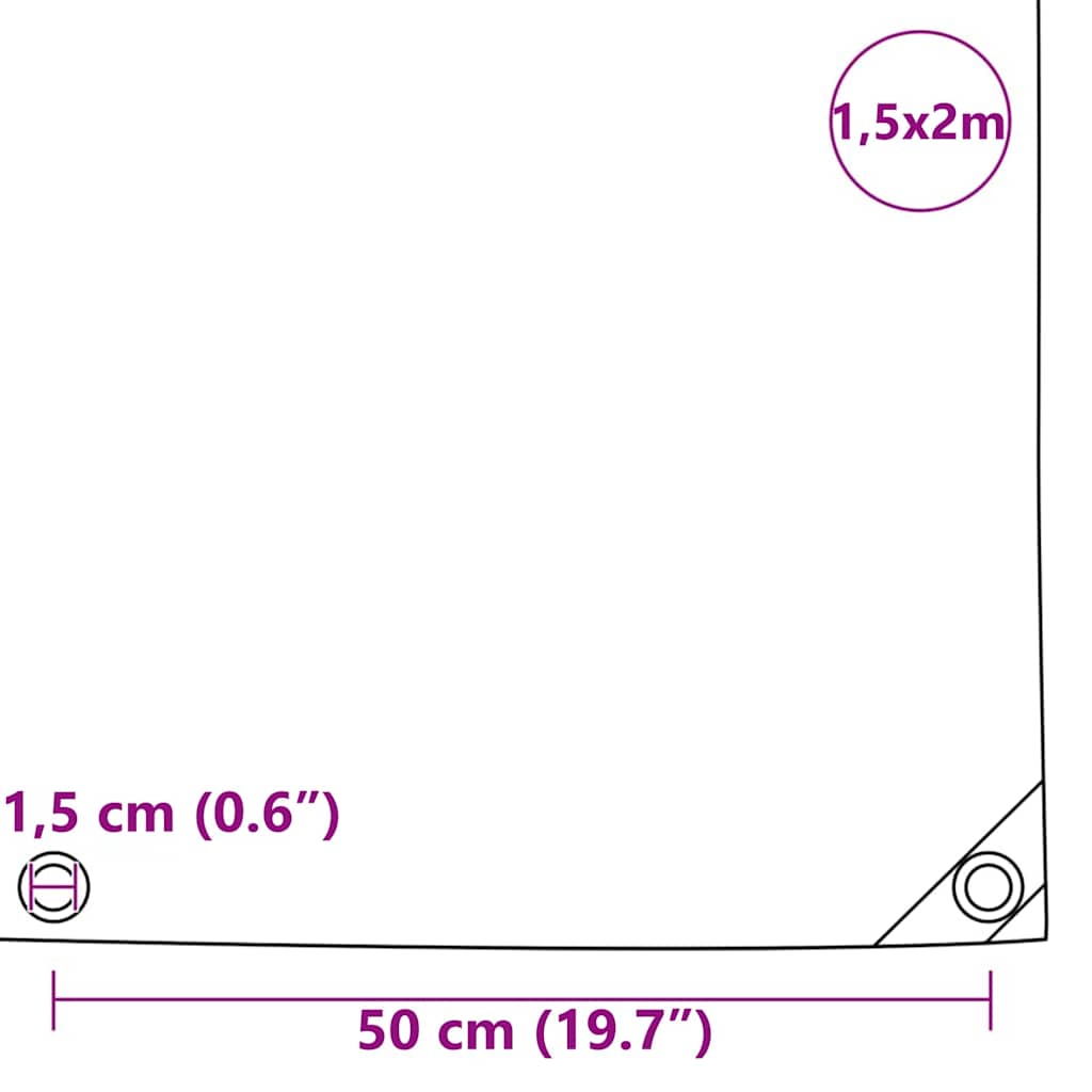 Cerada 650g / m² Bež 1,5 x 2 m Platno s PVC premazom