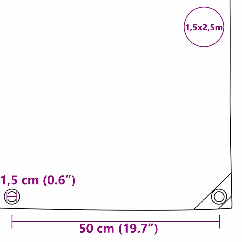 Cerada 650g / m² Bež 1,5 x 2,5 m Platno s PVC premazom