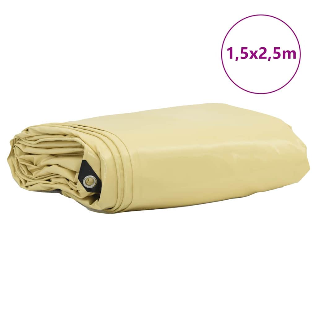 Cerada 650g / m² Bež 1,5 x 2,5 m Platno s PVC premazom