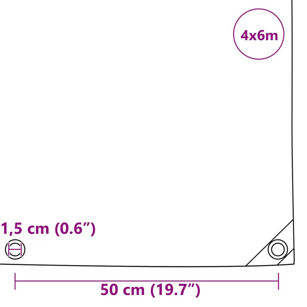 Cerada 650g / m² Maslinasto zelena 4 x 6 m Platno s PVC premazom