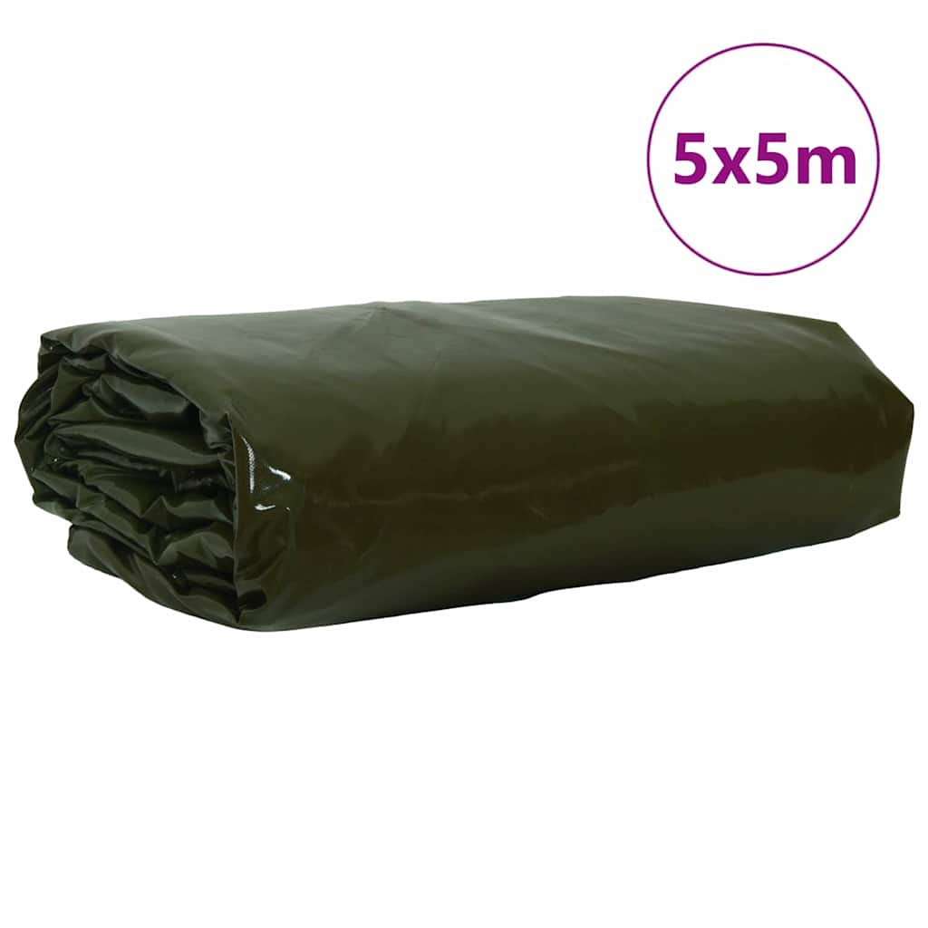 Cerada 650g / m² Maslinasto zelena 5 x 5 m Platno s PVC premazom