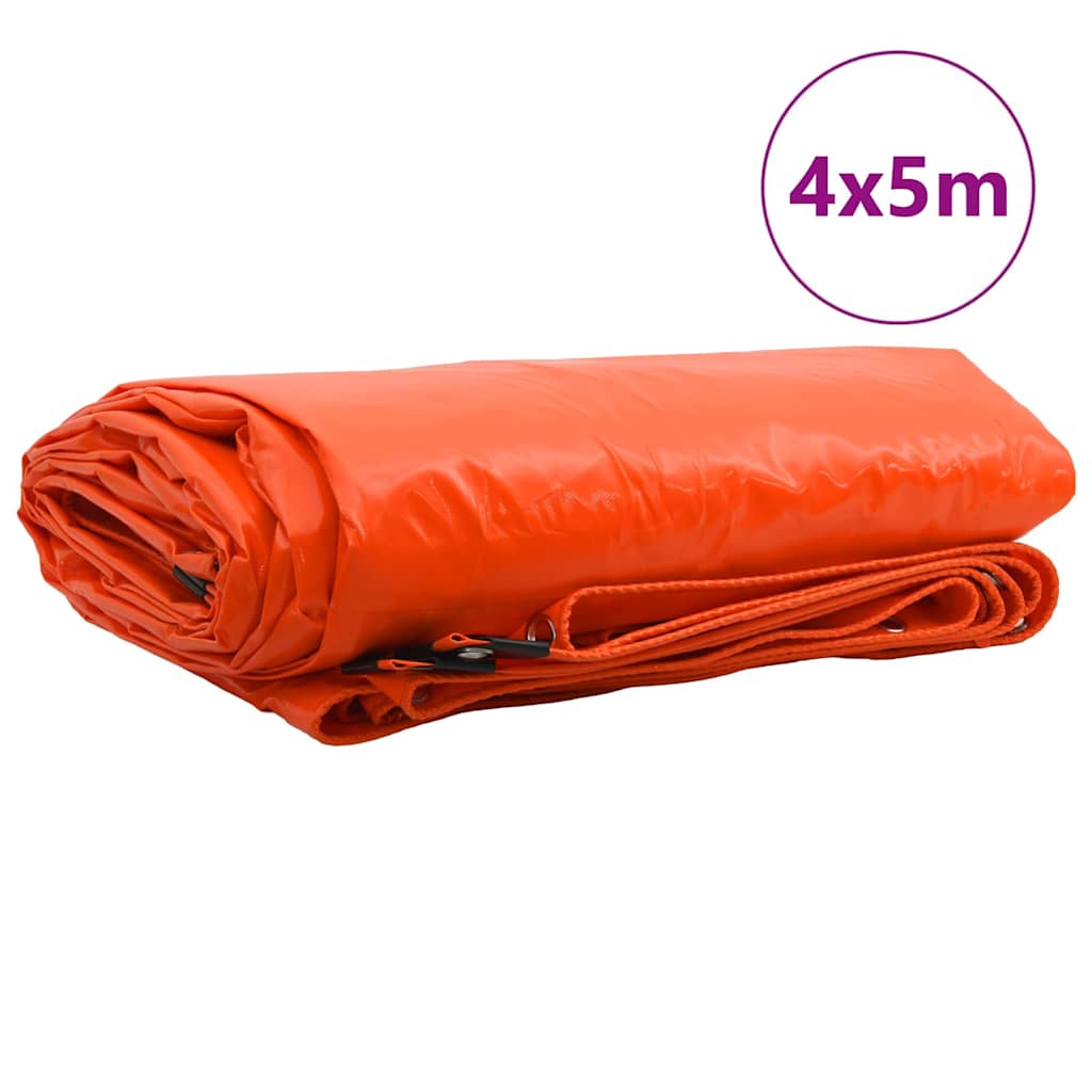 Cerada 650g / m² Narančasta 4 x 5 m Platno s PVC premazom