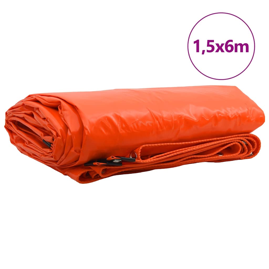 Cerada 650g / m² Narančasta 1,5 x 6 m Platno s PVC premazom