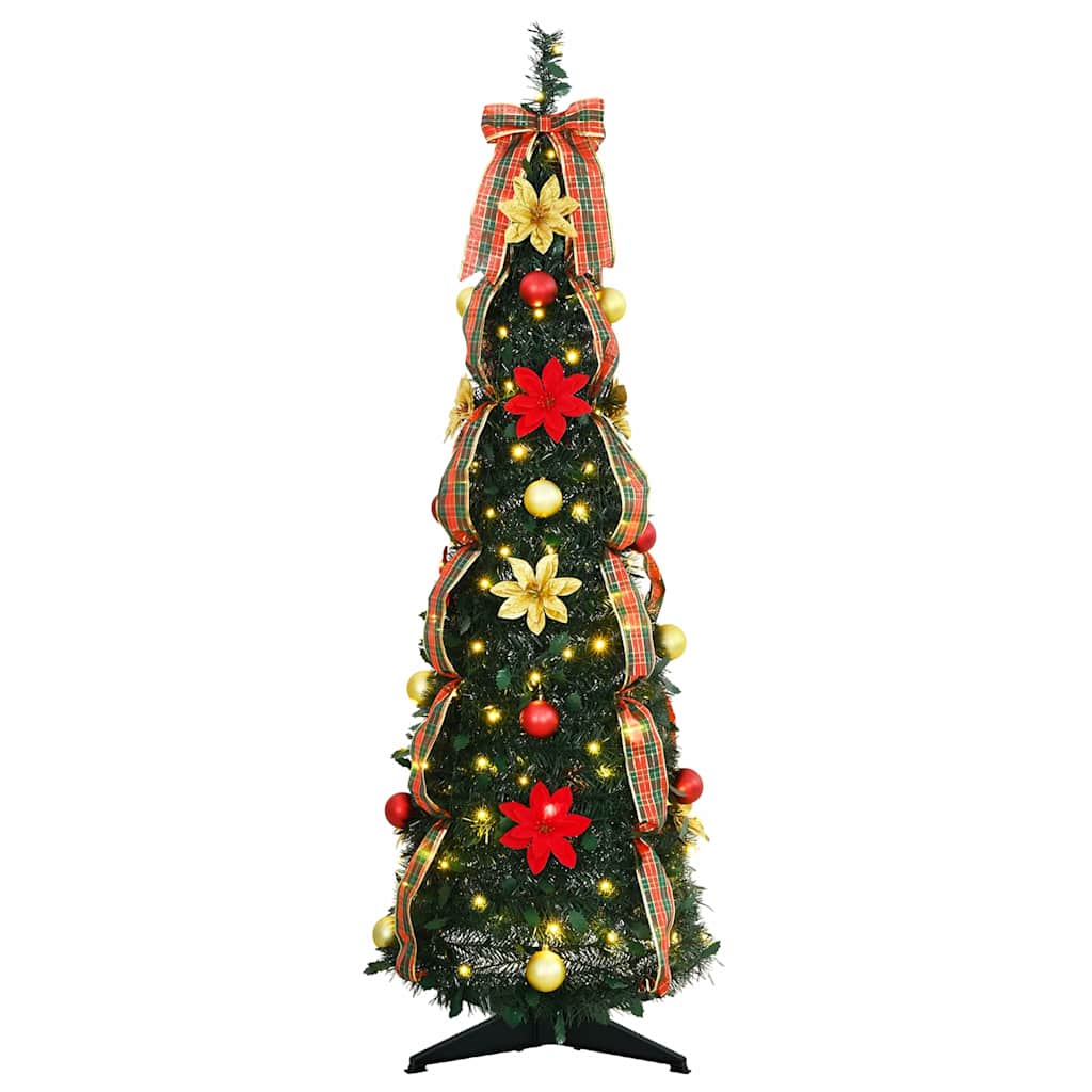 Umjetno božićno drvce s 50 LED svjetlima Zelena 125 cm PVC