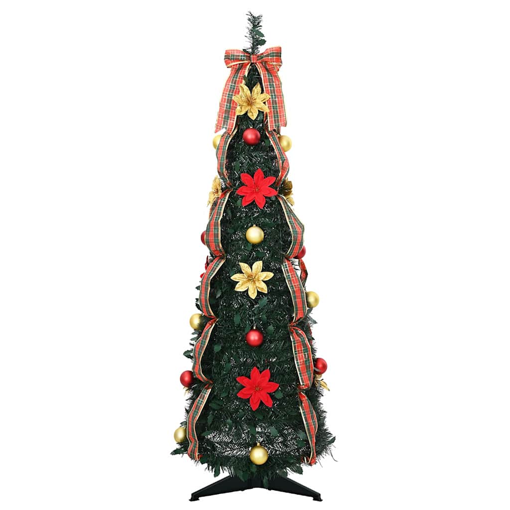 Umjetno božićno drvce s 50 LED svjetlima Zelena 125 cm PVC