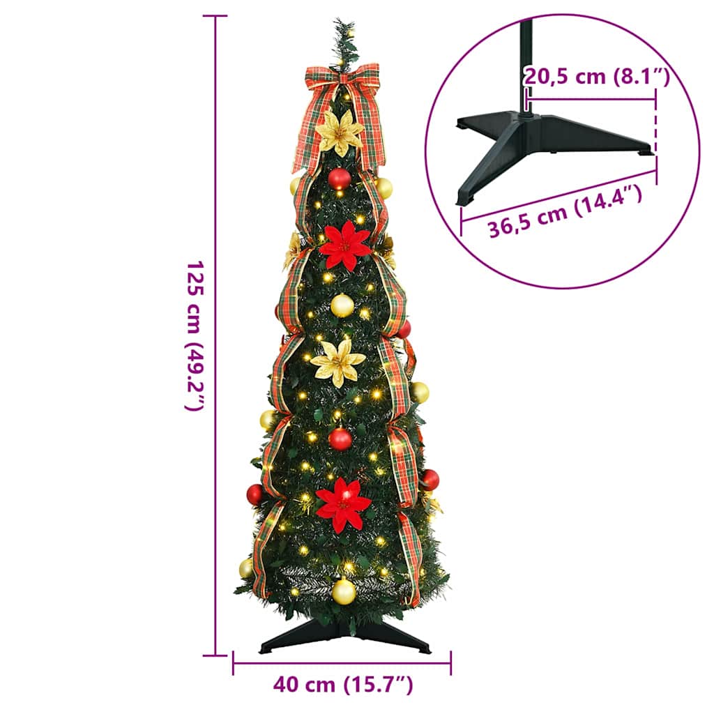 Umjetno božićno drvce s 50 LED svjetlima Zelena 125 cm PVC