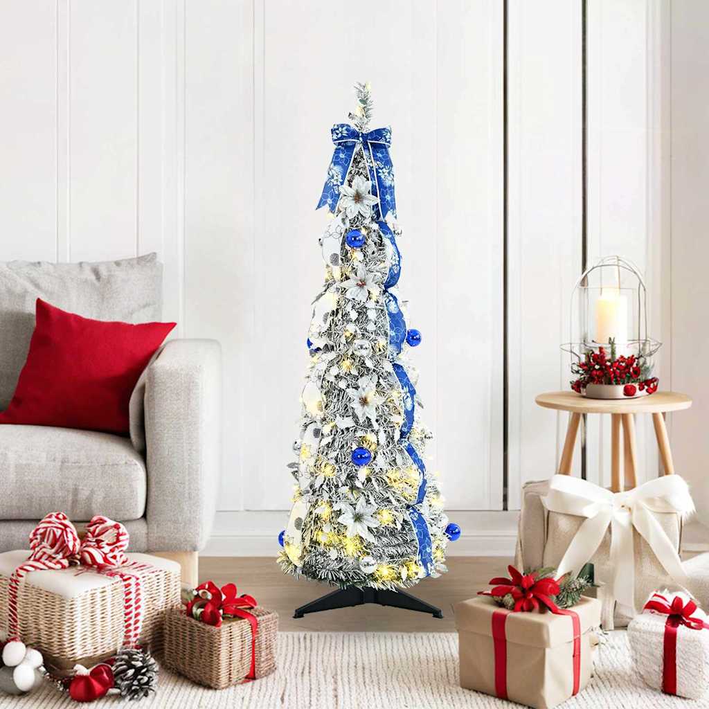 Umjetno božićno drvce s 50 LED svjetlima Bijelo 120 cm PVC