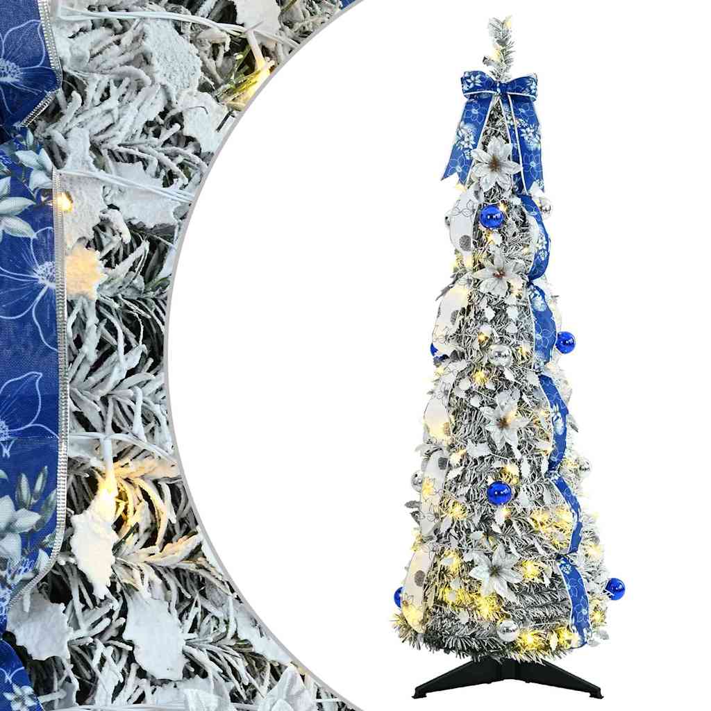 Umjetno božićno drvce s 50 LED svjetlima Bijelo 120 cm PVC
