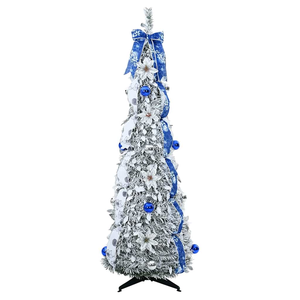 Umjetno božićno drvce s 100 LED svjetlima Bijelo 150 cm PVC