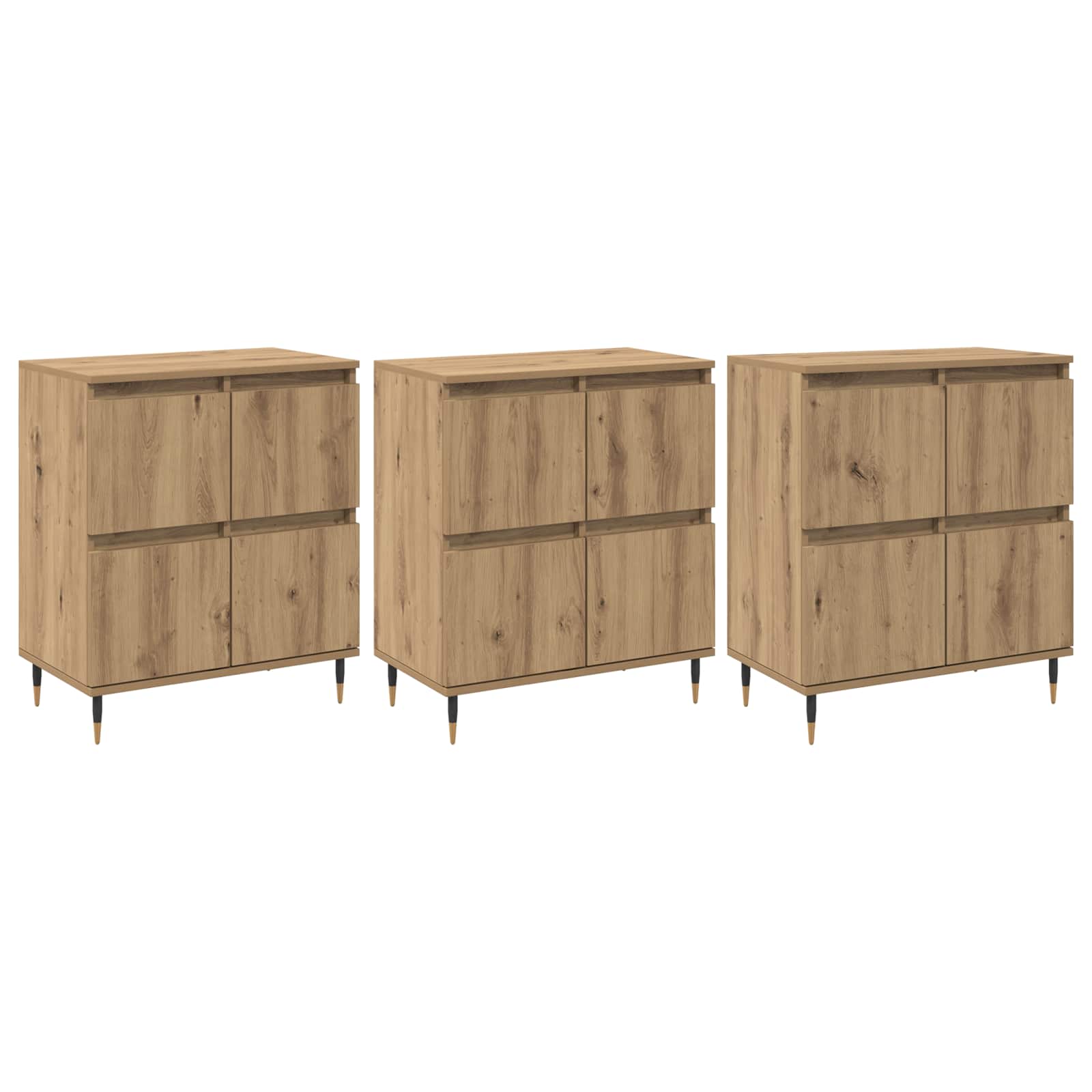 Ormarić za pohranu 3 pcs Umjetnički hrast 60 x 35 x 70 cm