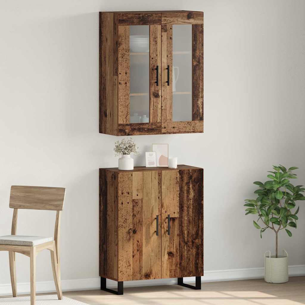 Highboard 2 pcs Staro drvo Konstruirano drvo