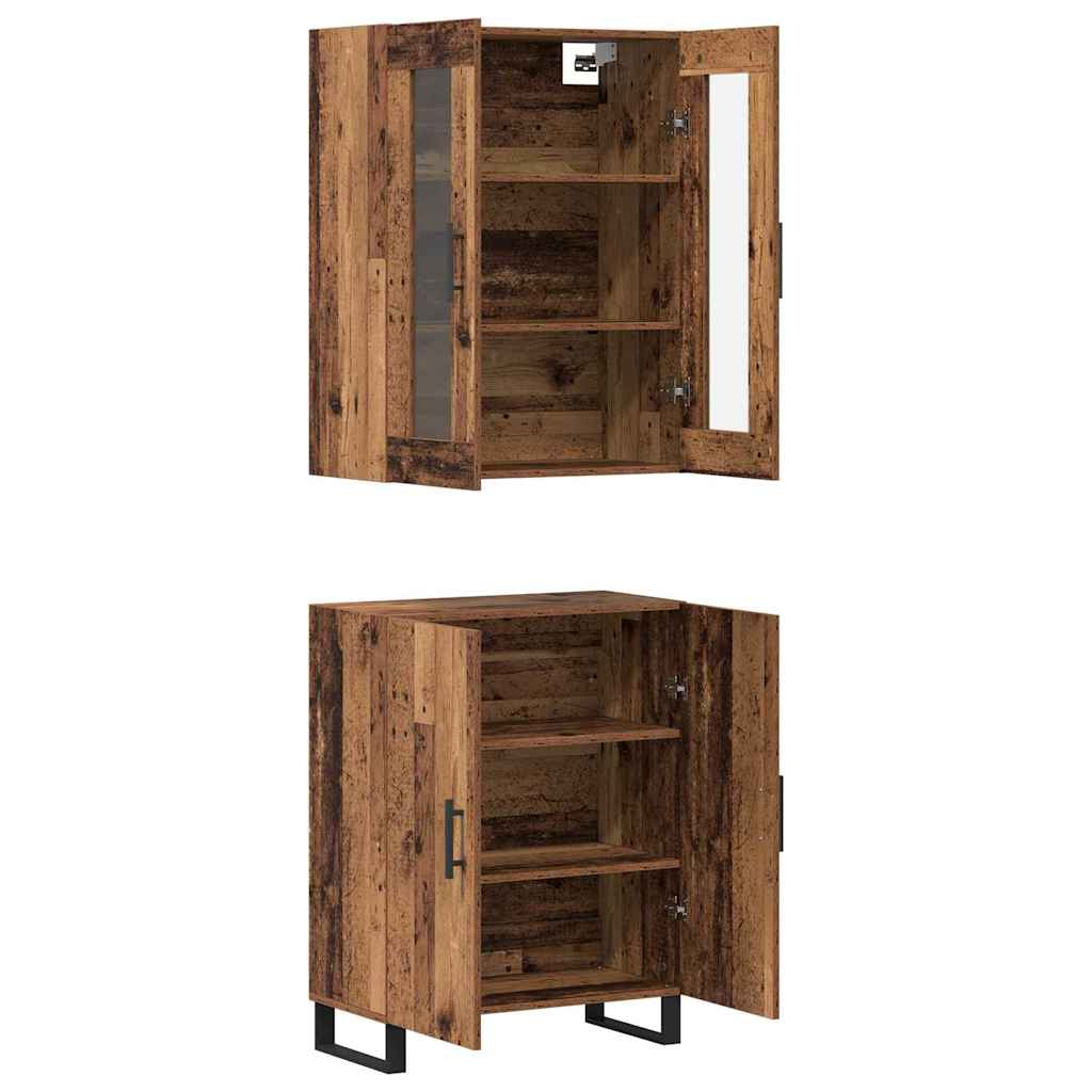 Highboard 2 pcs Staro drvo Konstruirano drvo