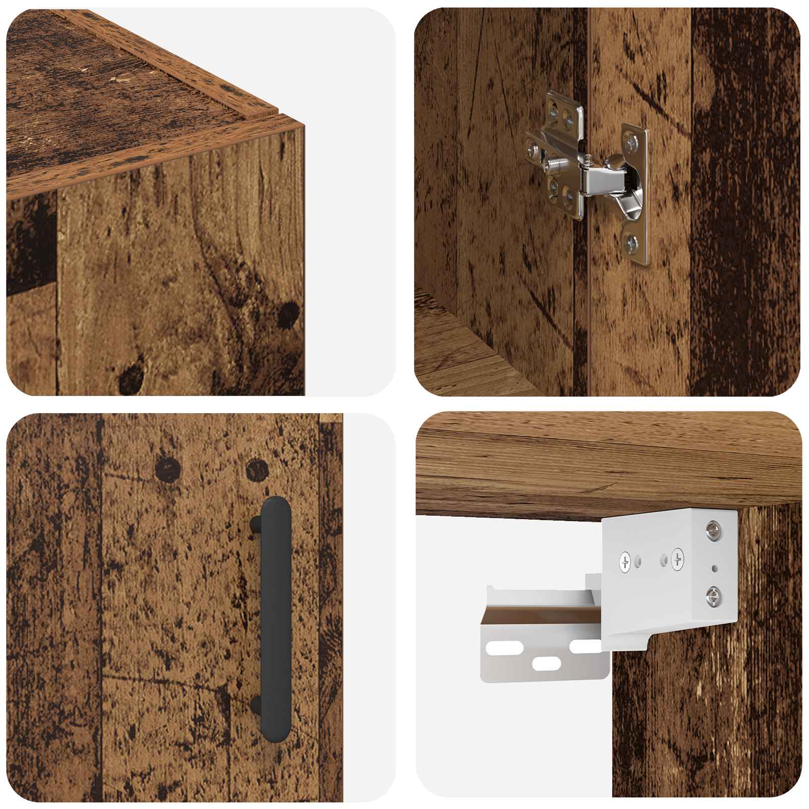 Ormar za montažu na zid 2 pcs Staro drvo 69,5 x 34 x 90 cm