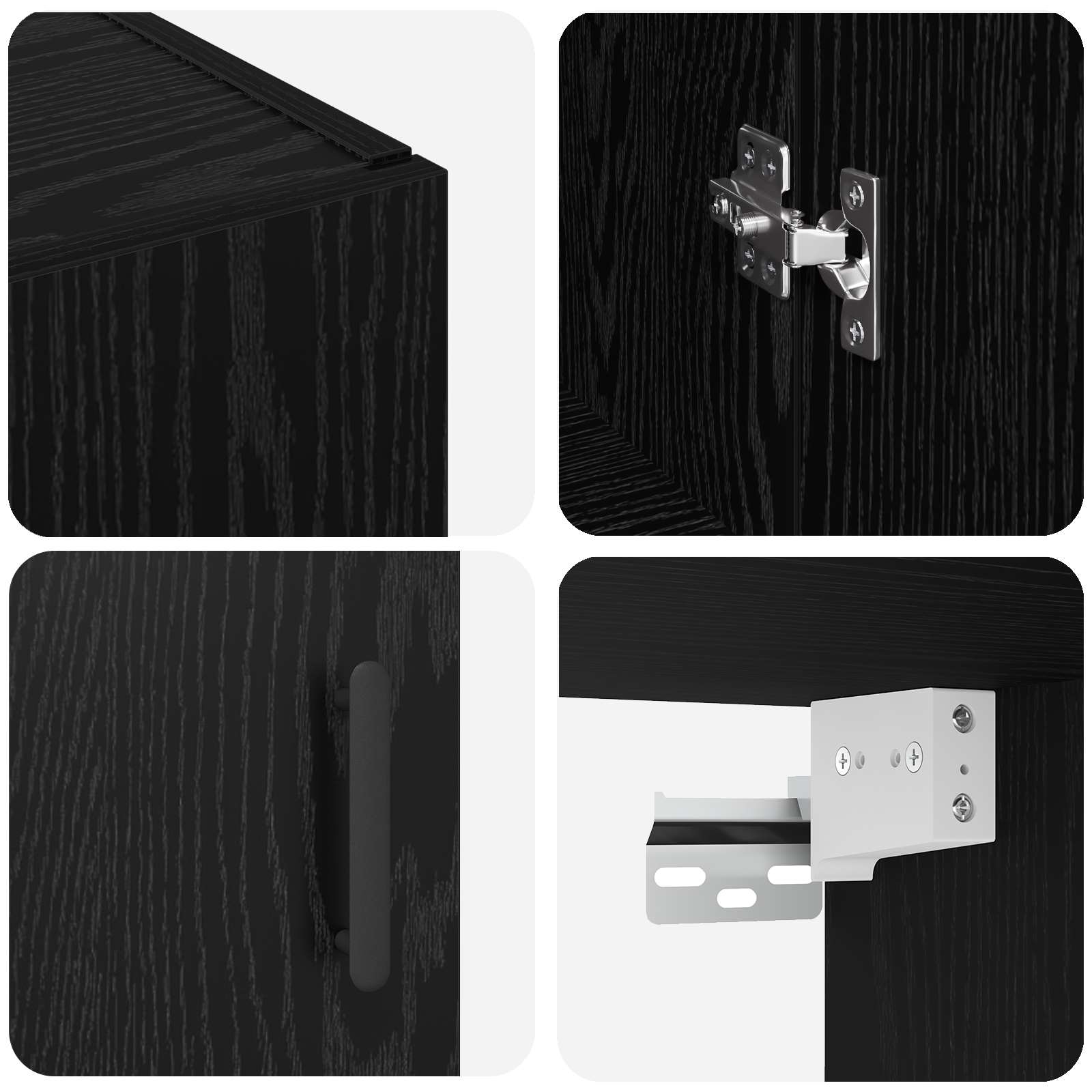 Ormar za montažu na zid 2 pcs Crni hrast 69,5 x 34 x 90 cm