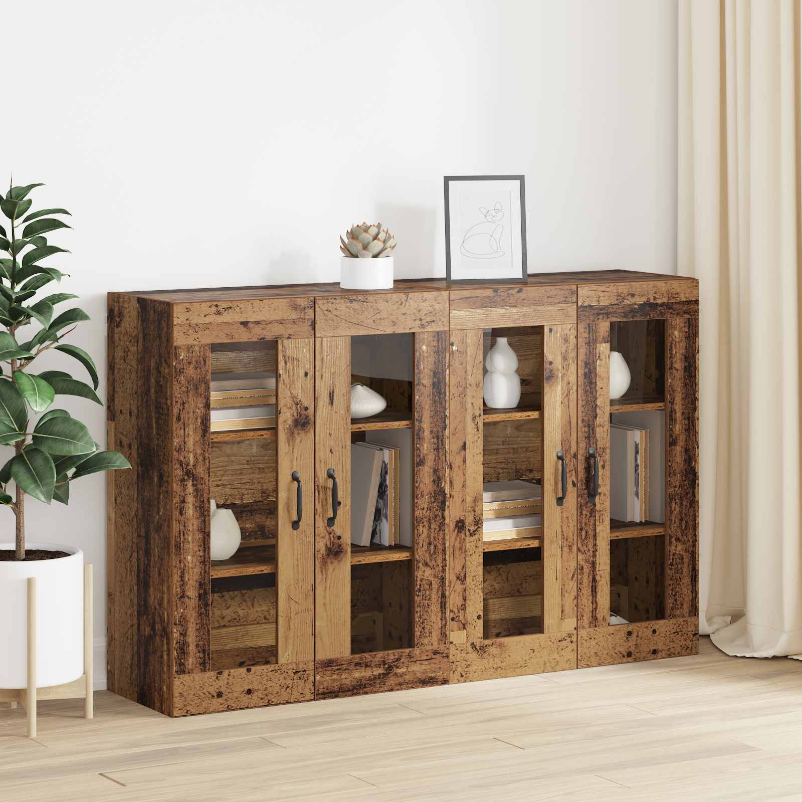 Ormarčići montirani na zid 2 pcs Staro drvo 69,5 x 34 x 90 cm