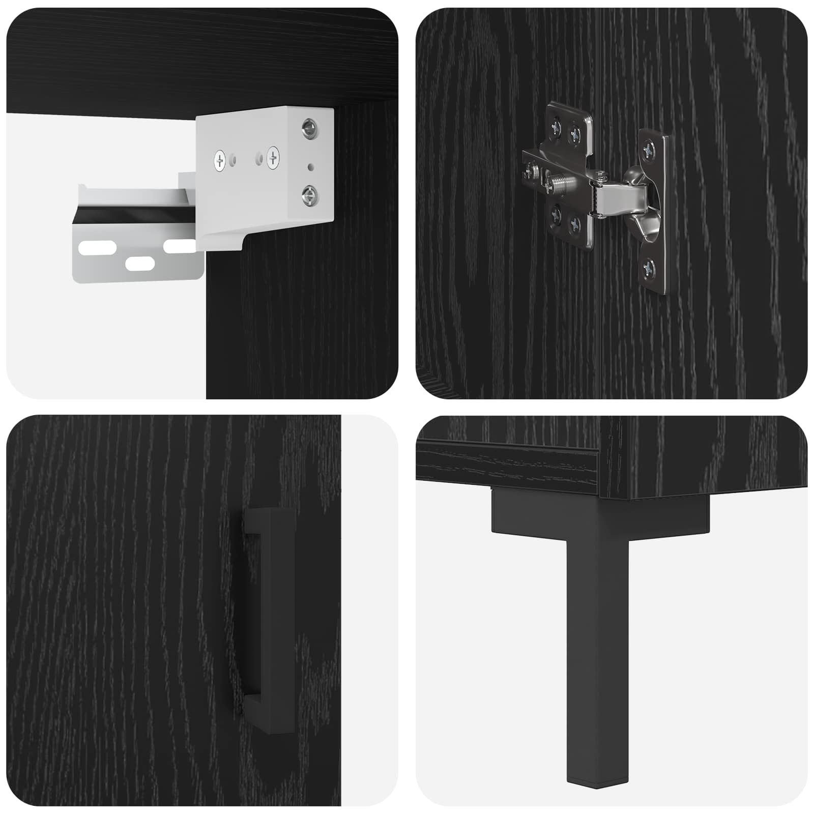 Highboard Zidne Crni hrast 69,5 x 34 x 180 cm Konstruirano drvo
