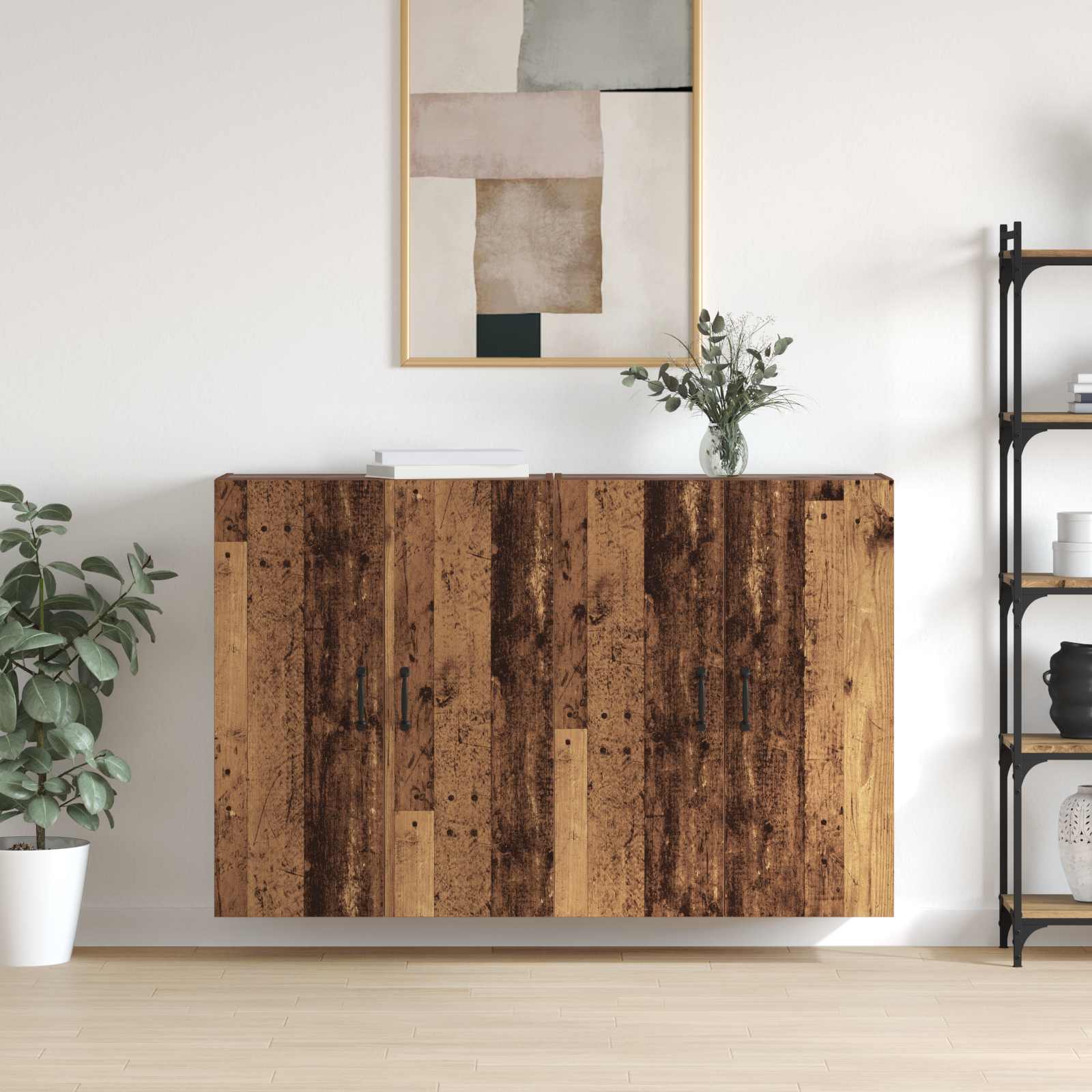 Ormar za montažu na zid 2 pcs Staro drvo 69,5 x 34 x 90 cm