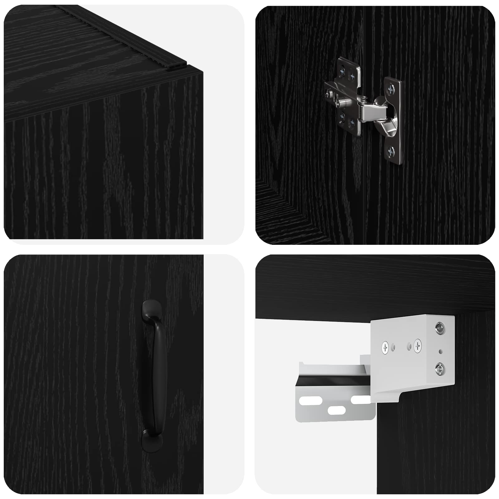Ormar za montažu na zid 2 pcs Crni hrast 69,5 x 34 x 90 cm