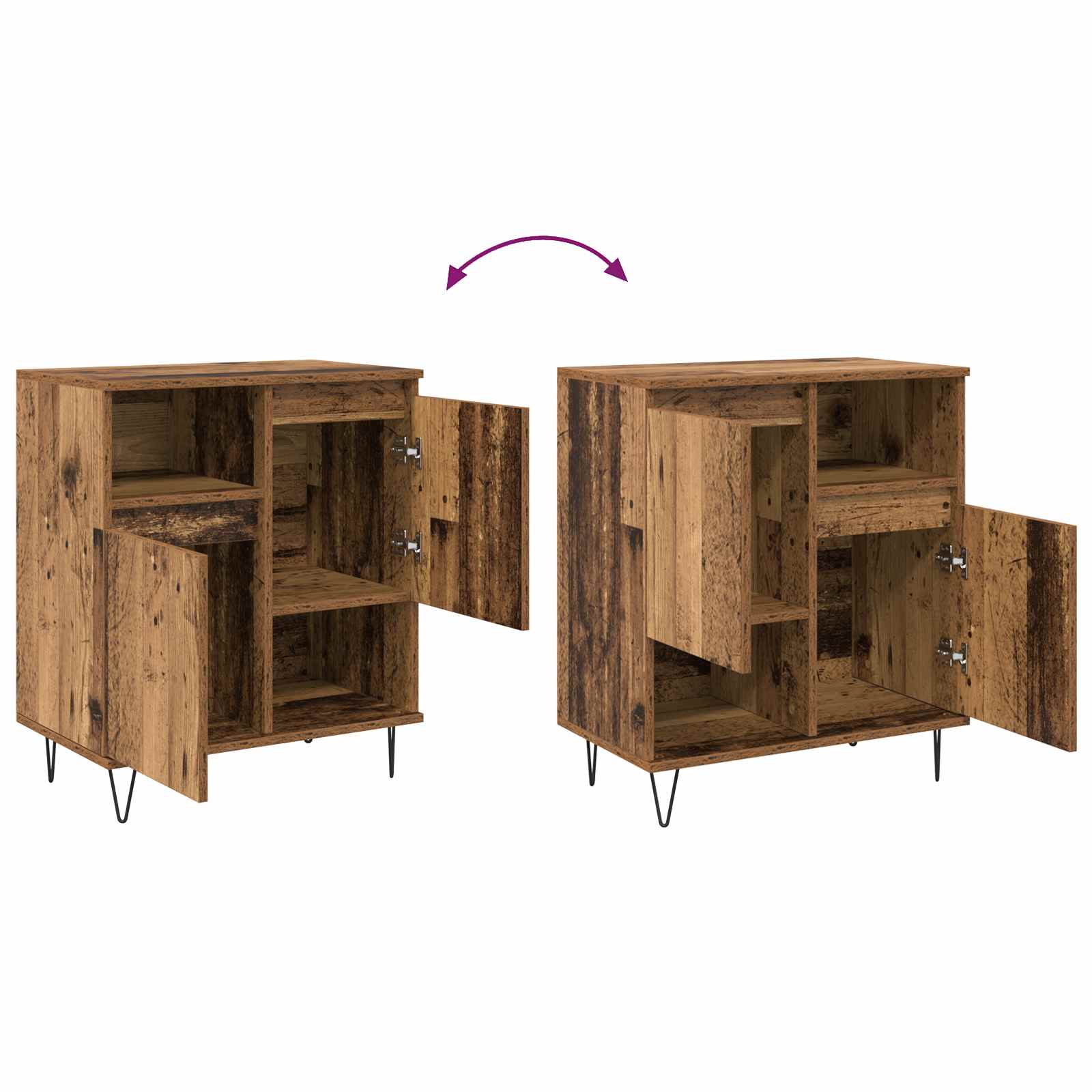 Kreveta 3 pcs Staro drvo 60 x 35 x 70 cm