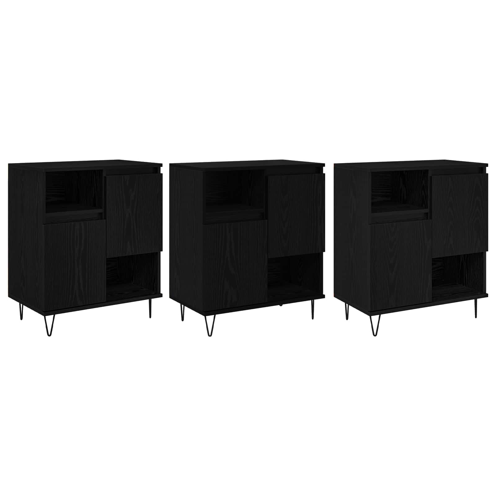Kreveta 3 pcs Crni hrast 60 x 35 x 70 cm
