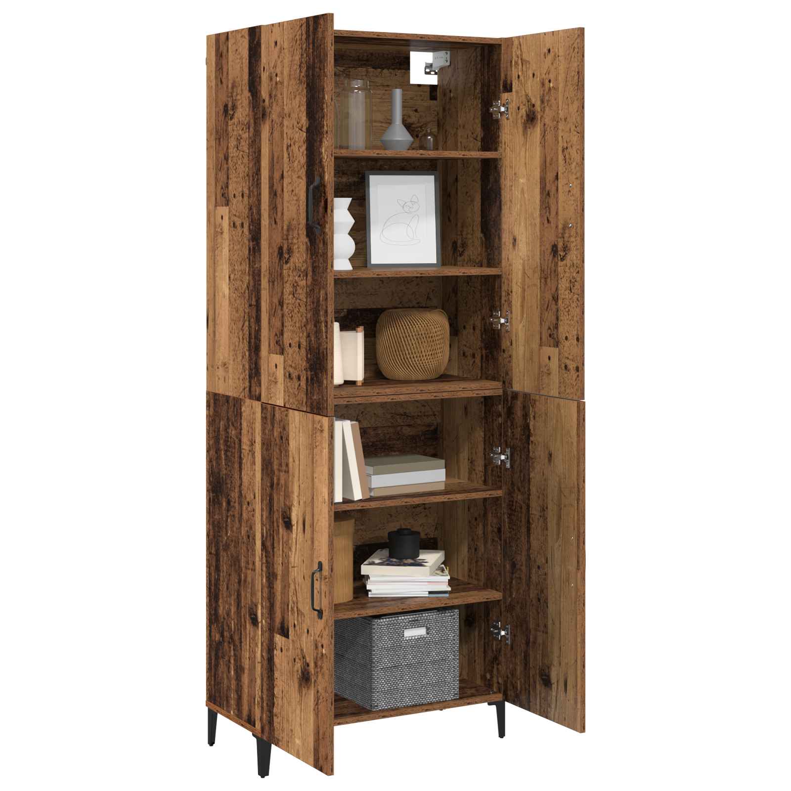 Highboard 2 pcs Staro drvo Konstruirano drvo