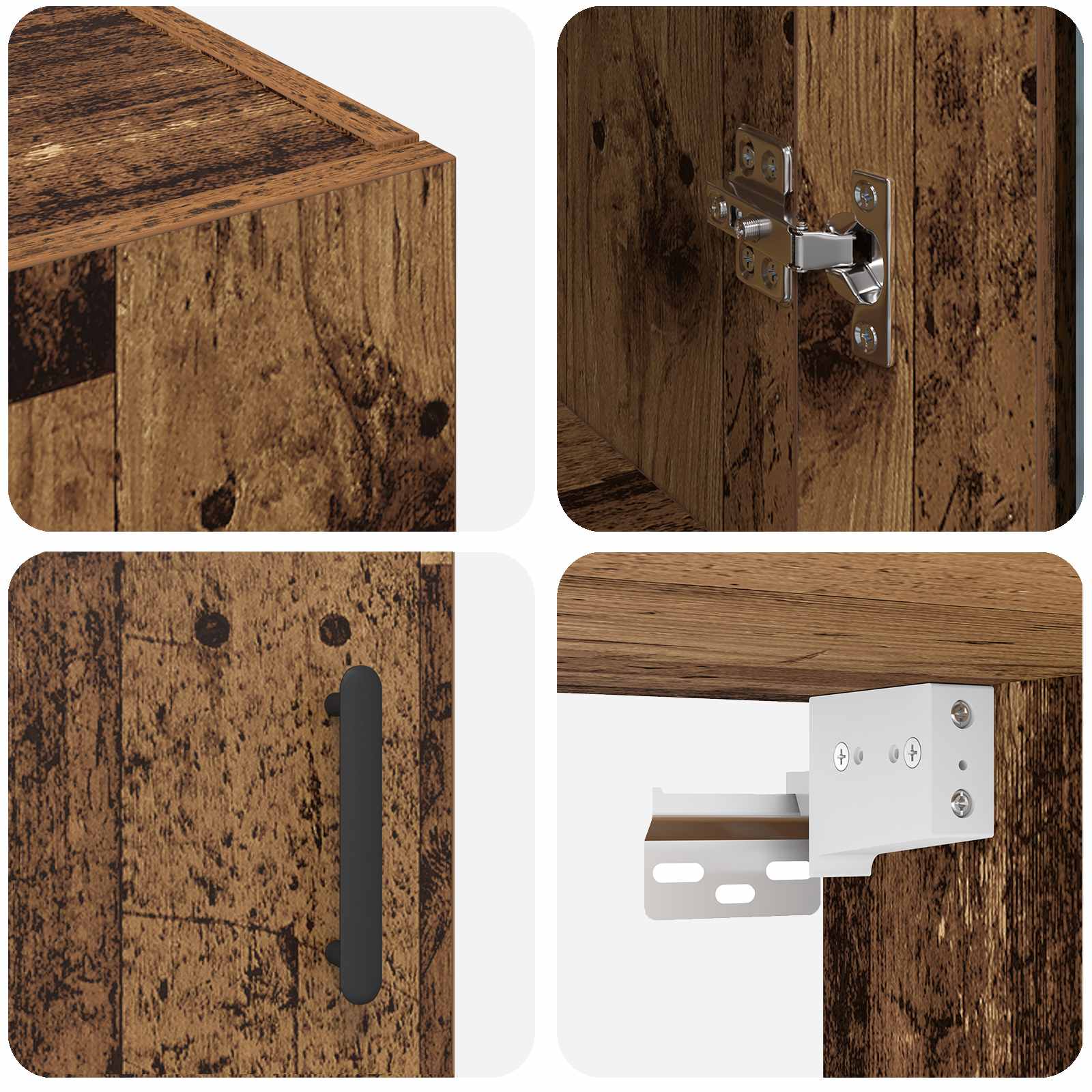 Ormarčići montirani na zid 2 pcs Staro drvo 69,5 x 34 x 90 cm