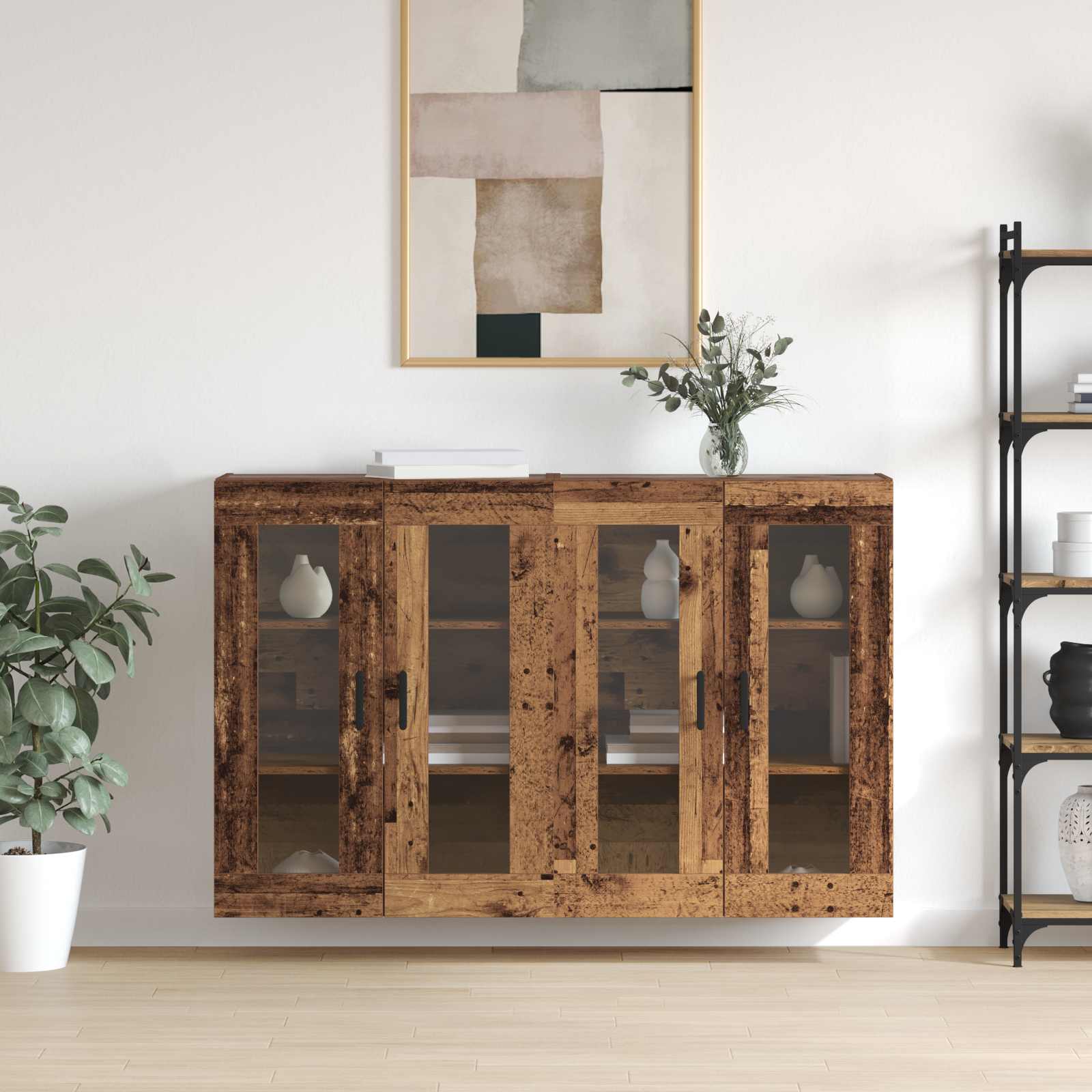 Ormarčići montirani na zid 2 pcs Staro drvo 69,5 x 34 x 90 cm