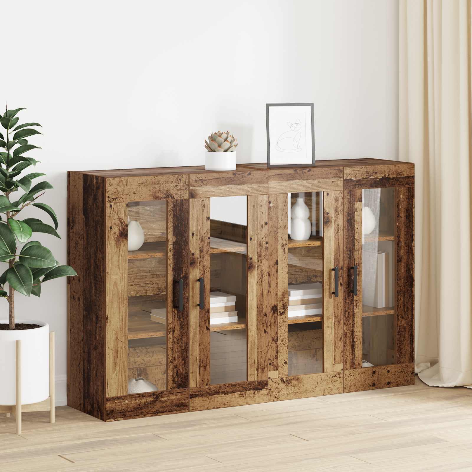 Ormarčići montirani na zid 2 pcs Staro drvo 69,5 x 34 x 90 cm