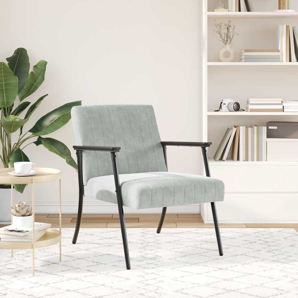 fotelja Svijetlo siva 59 x 75 x 78 cm Baršun