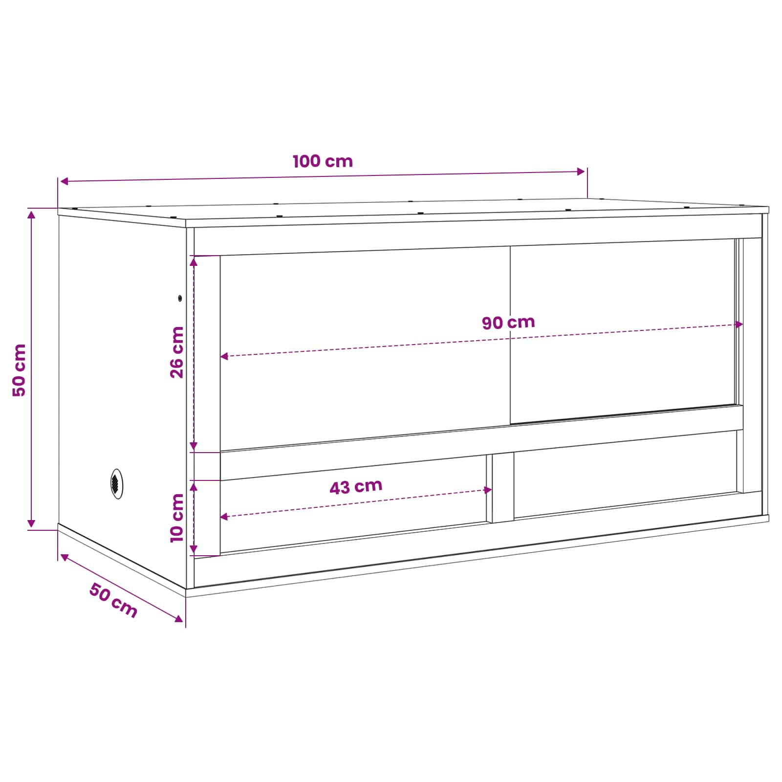 Terarij Smeđa 100 x 50 x 50 cm OSB