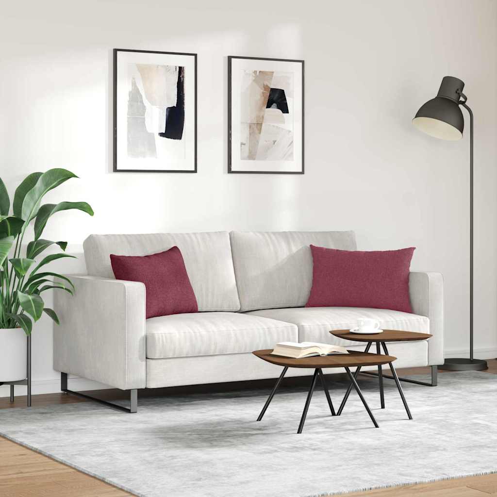 Jastučići za sofu 2 pcs Vinska crvena 60 x 40 cm tkanina