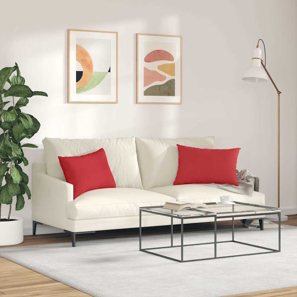 Jastučići za sofu 2 pcs Crvena 60 x 40 cm tkanina
