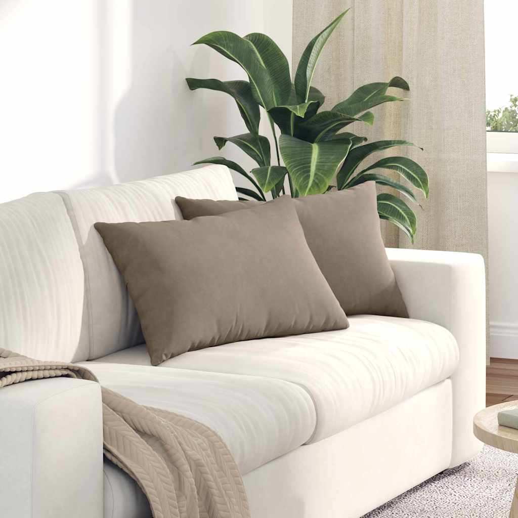Jastučići za sofu 2 pcs Sivo-smeđa 60 x 40 cm tkanina