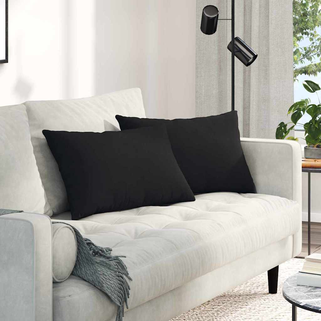 Jastučići za sofu 2 pcs Crna 60 x 40 cm tkanina
