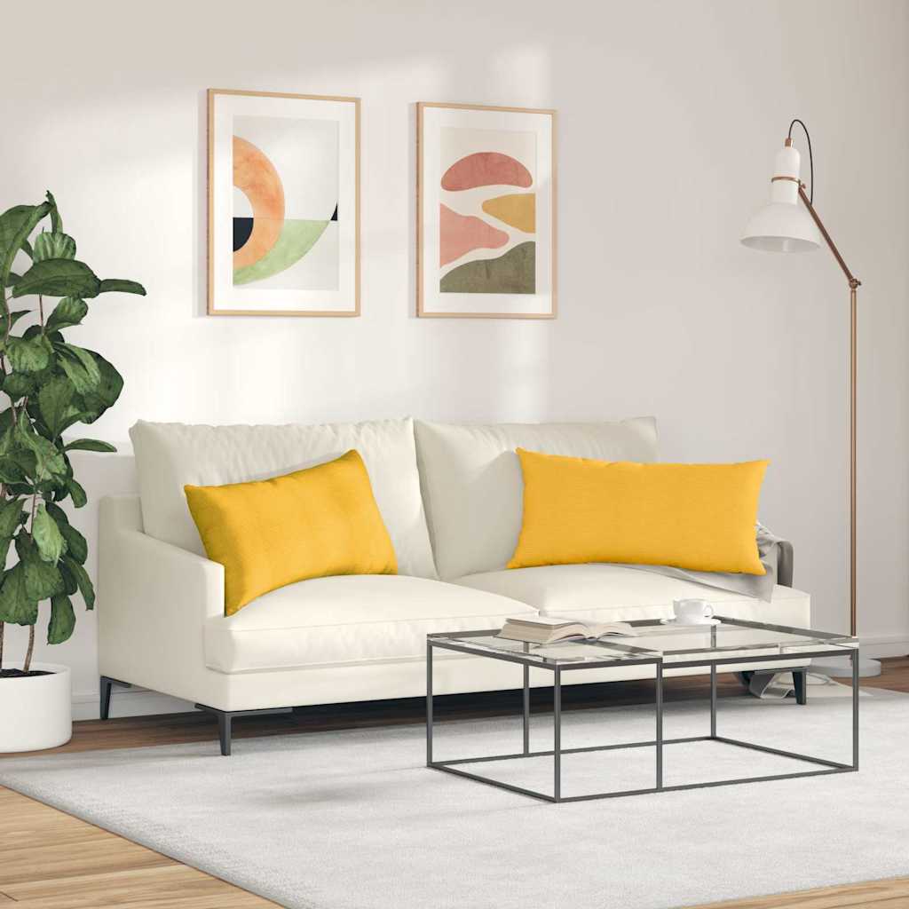 Jastučići za sofu 2 pcs Svijetlo žuta 80 x 40 cm