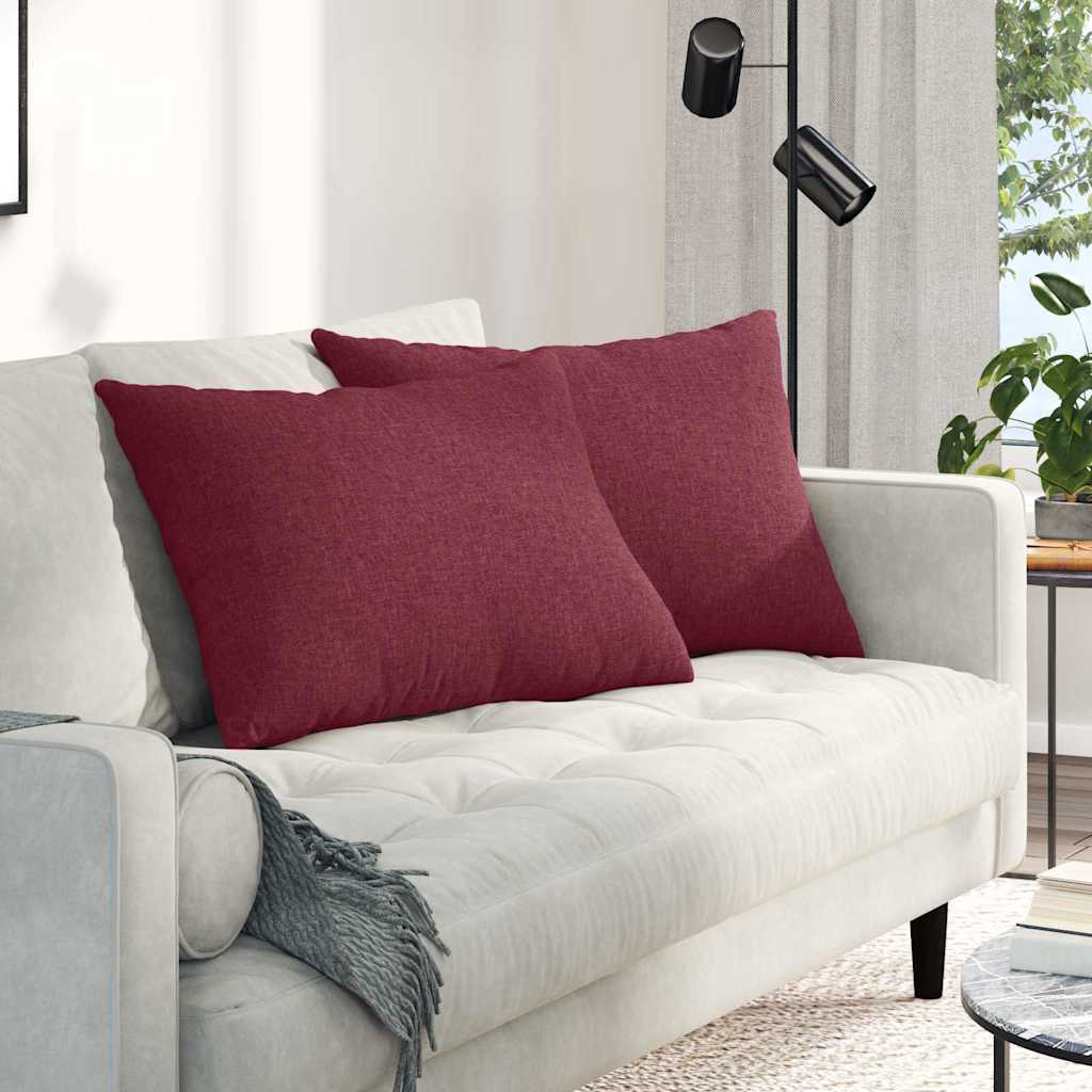 Jastučići za sofu 2 pcs Vinska crvena 70 x 50 cm tkanina